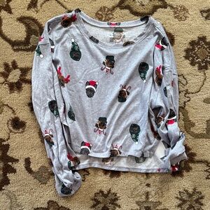 Gilly Hicks Festive Gray Kids Long Sleeve Tee